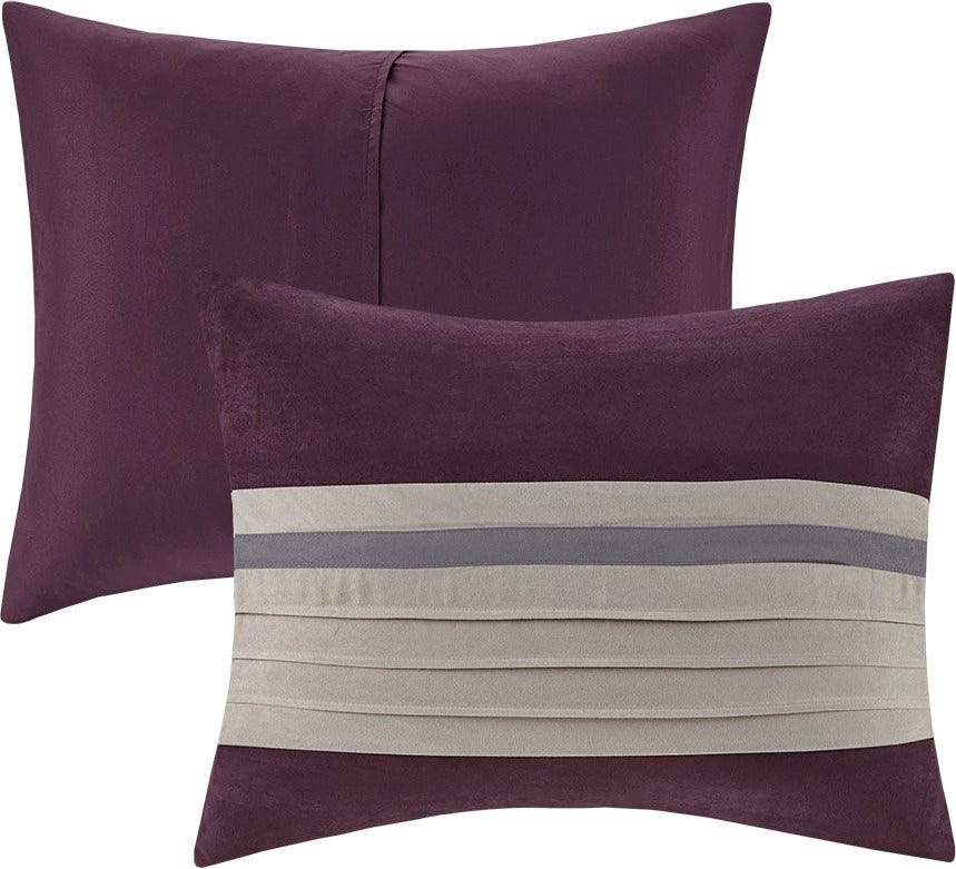 Olliix.com Comforters & Blankets - Madison Park 100% Polyester Microsuede Pieced Comforters 7pcs Set Purple