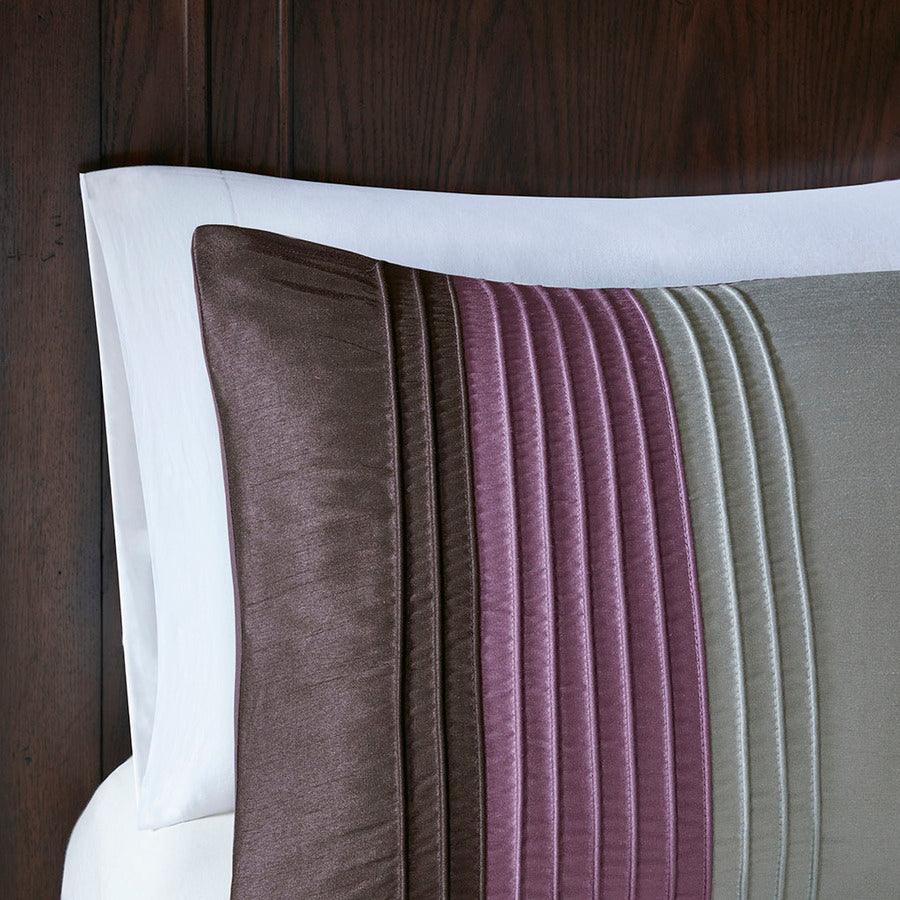 Olliix.com Comforters & Blankets - Madison Park 100% Polyester Polyoni Jacquard 7 pcs Set Purple