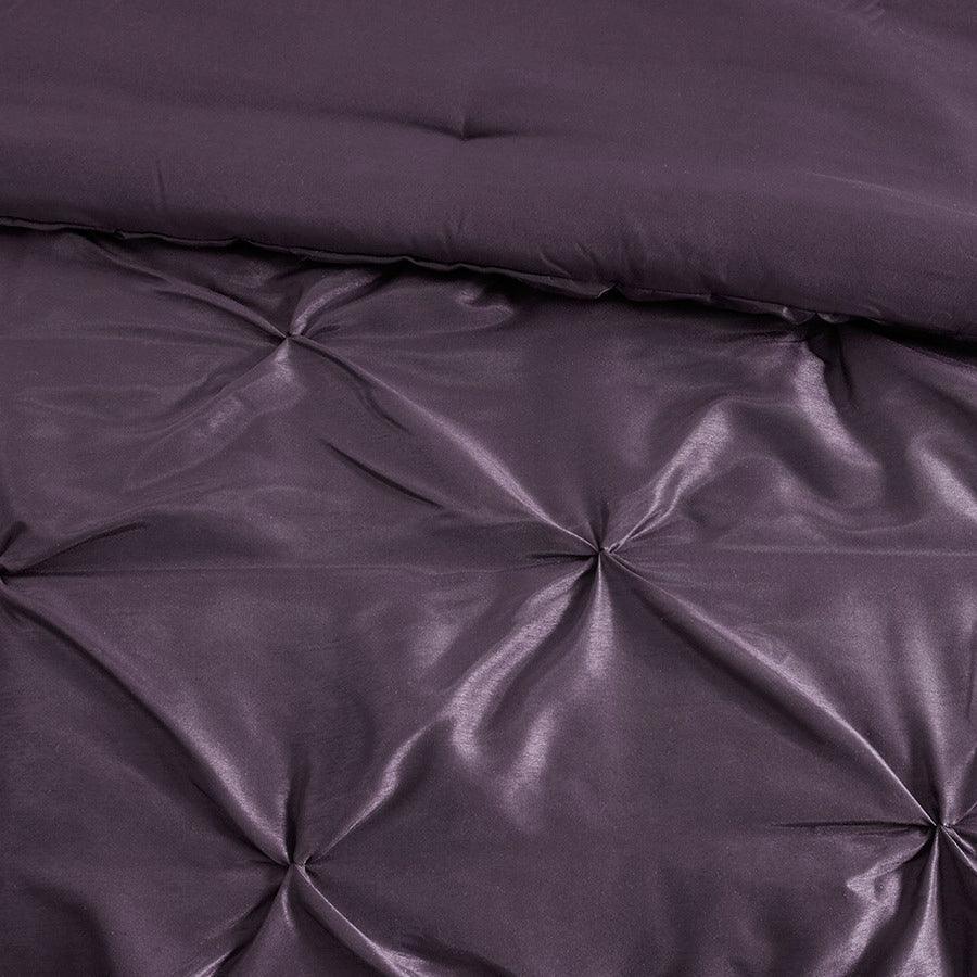 Olliix.com Comforters & Blankets - Madison Park 100% Polyester Polyoni Pieced 7pcs Set w/ Pleats Plum