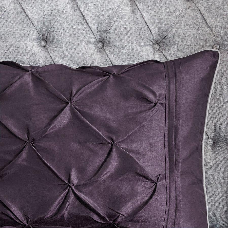 Olliix.com Comforters & Blankets - Madison Park 100% Polyester Polyoni Pieced 7pcs Set w/ Pleats Plum