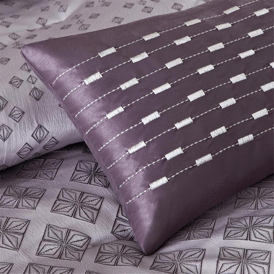 Olliix.com Comforters & Blankets - Madison Park Polyester Jacquard 7pcs Comforter Set Purple