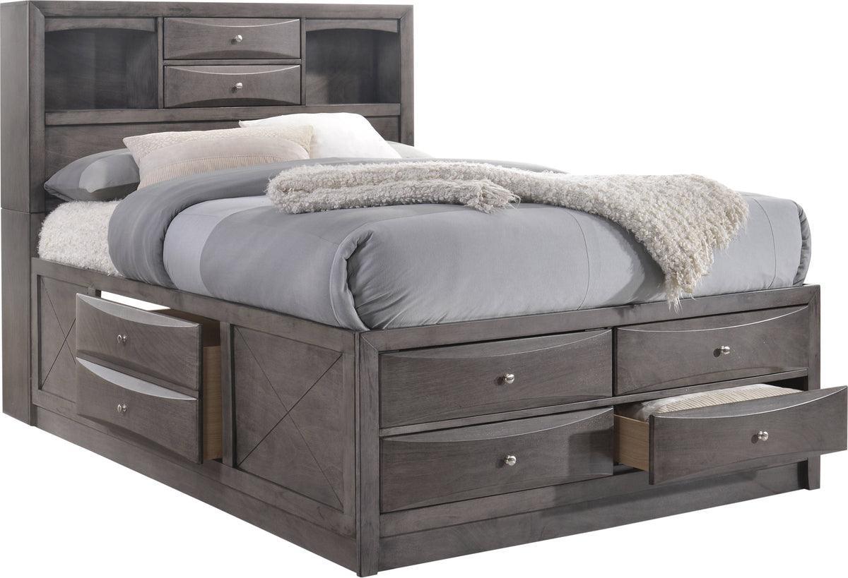 Elements Beds - Madison Queen Storage Bed Gray