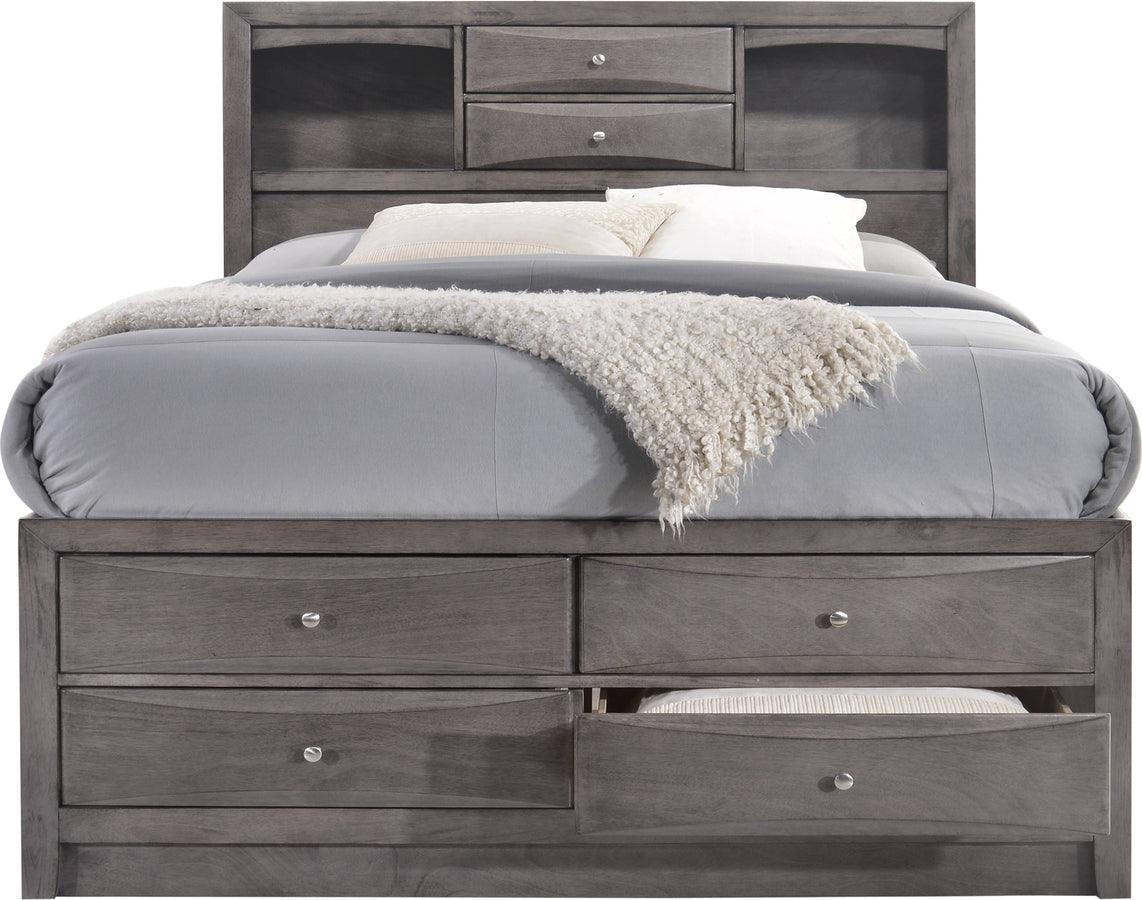Elements Beds - Madison Queen Storage Bed Gray