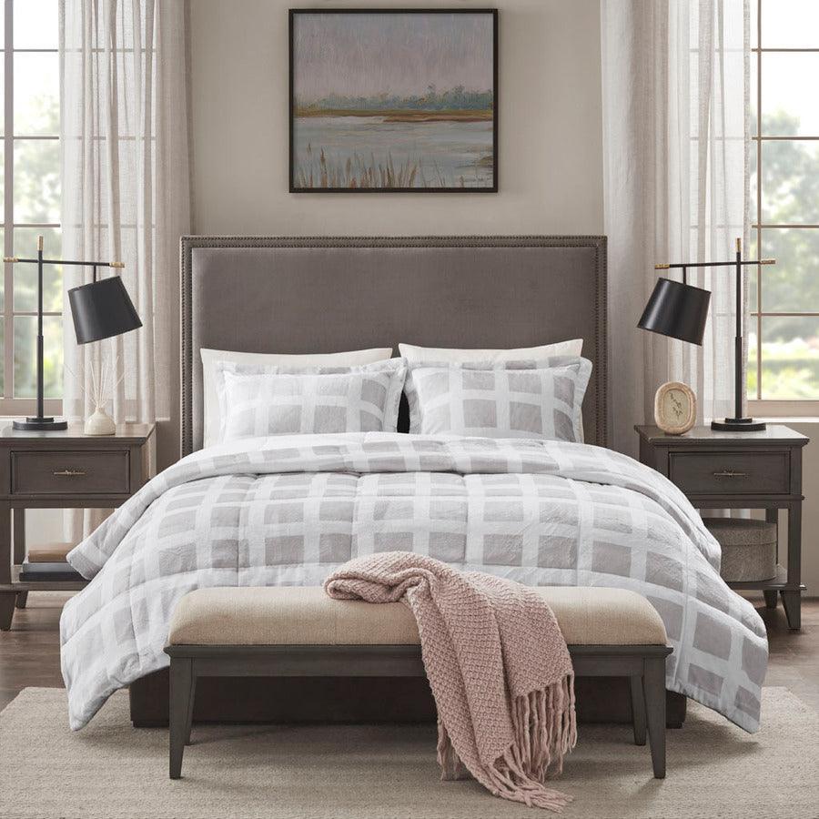 Olliix.com Comforters & Blankets - Mae Casual| Plush Comforter Set Gray Twin
