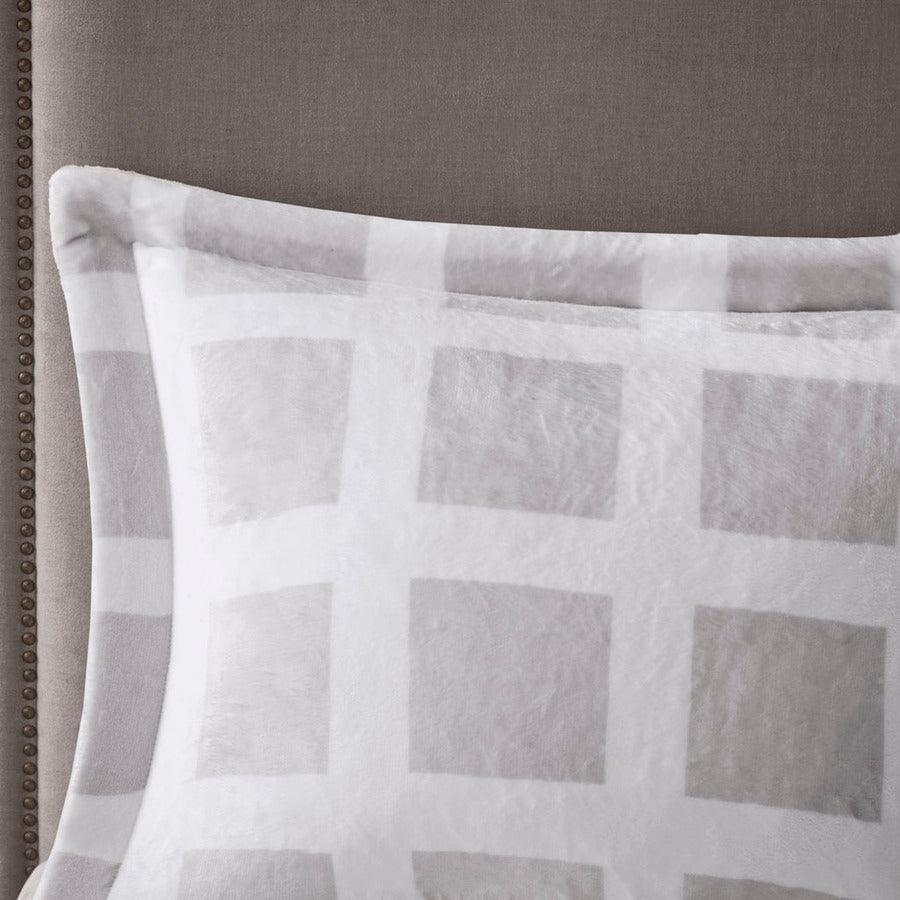 Olliix.com Comforters & Blankets - Mae Casual| Plush Comforter Set Gray Twin