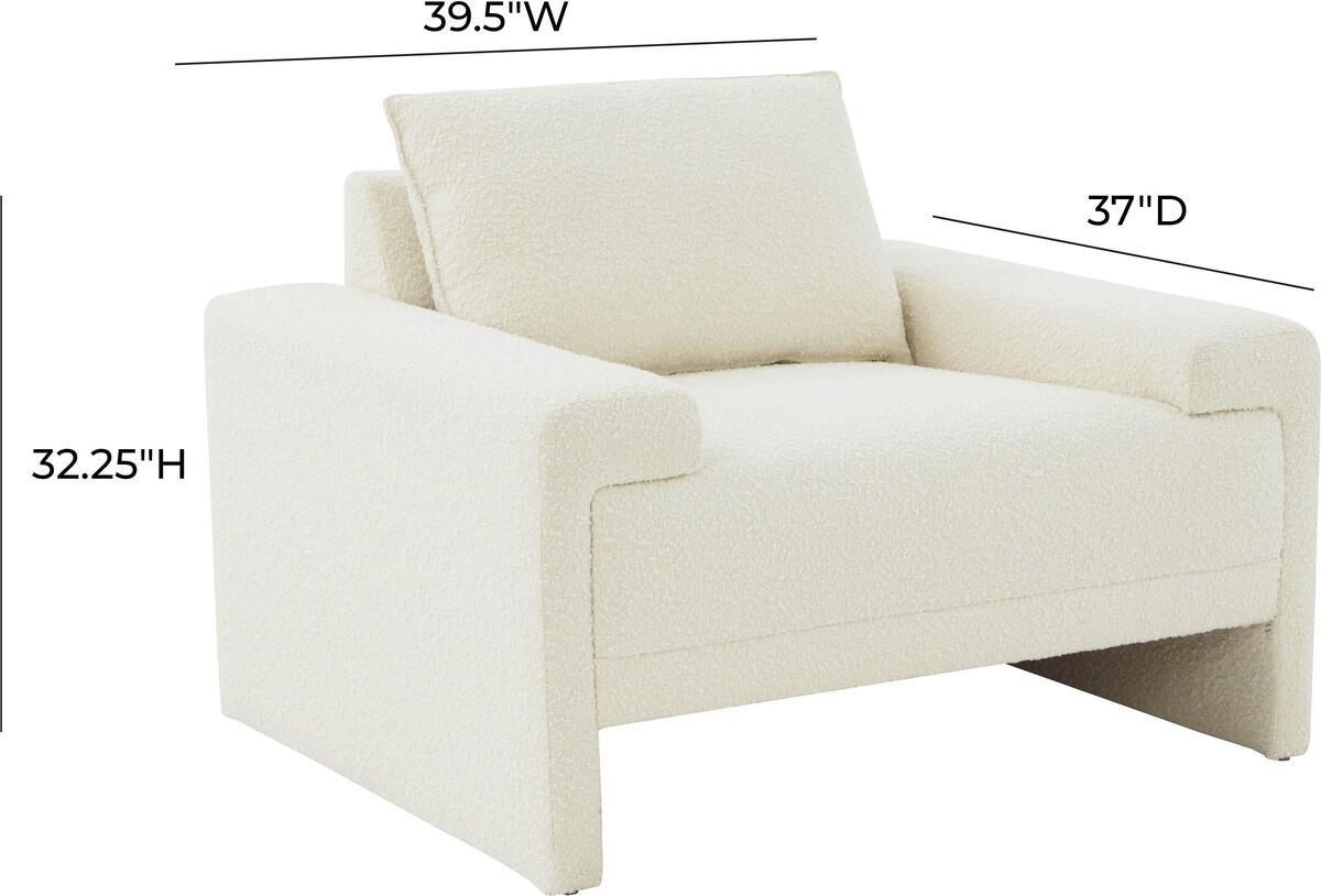 Tov Furniture Accent Chairs - Maeve Cream Boucle Accent Chair
