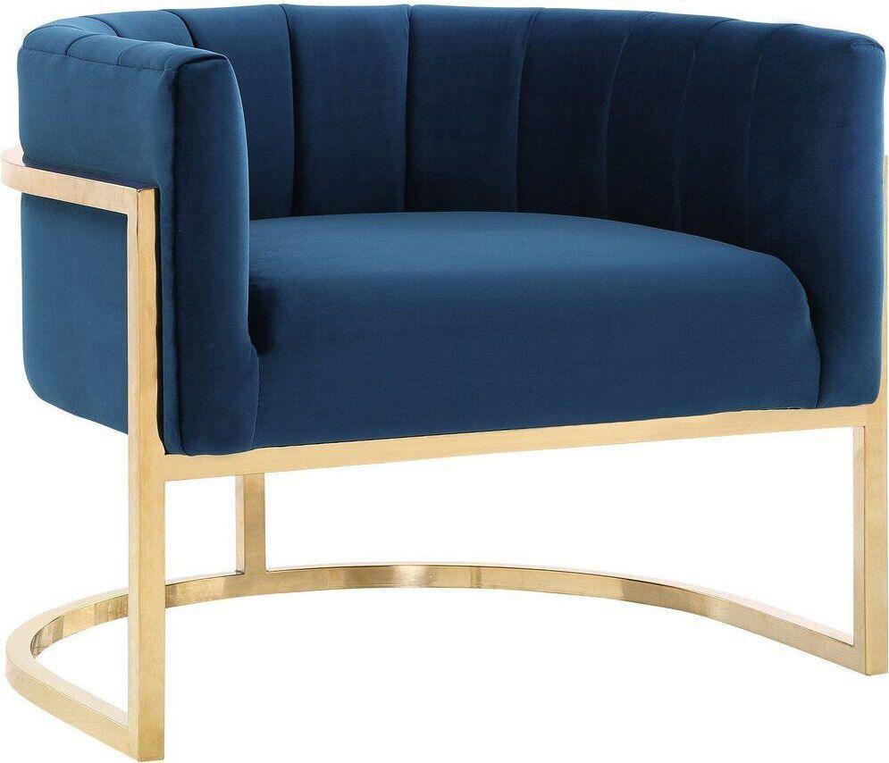Tov Furniture Accent Chairs - Magnolia Chair Navy & Gold