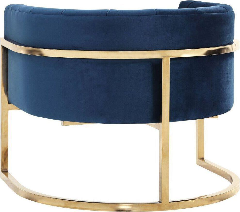 Tov Furniture Accent Chairs - Magnolia Chair Navy & Gold