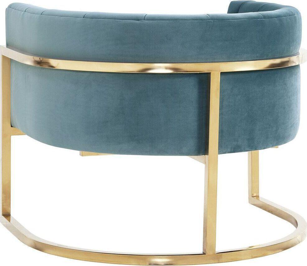 Tov Furniture Accent Chairs - Magnolia Chair Sea Blue & Gold