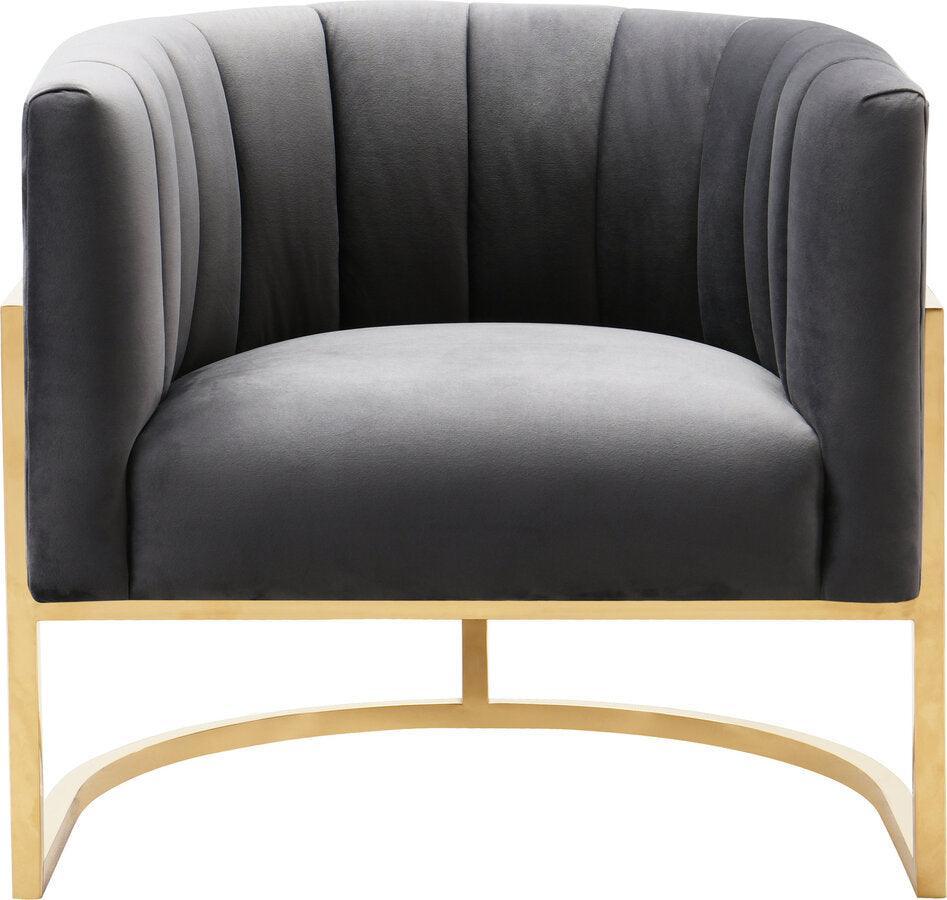 Tov Furniture Accent Chairs - Magnolia Grey Velvet Chair