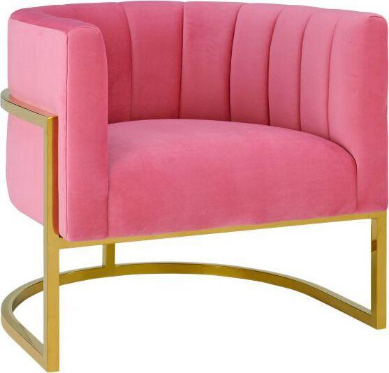 Tov Furniture Accent Chairs - Magnolia Rose Pink Velvet Chair