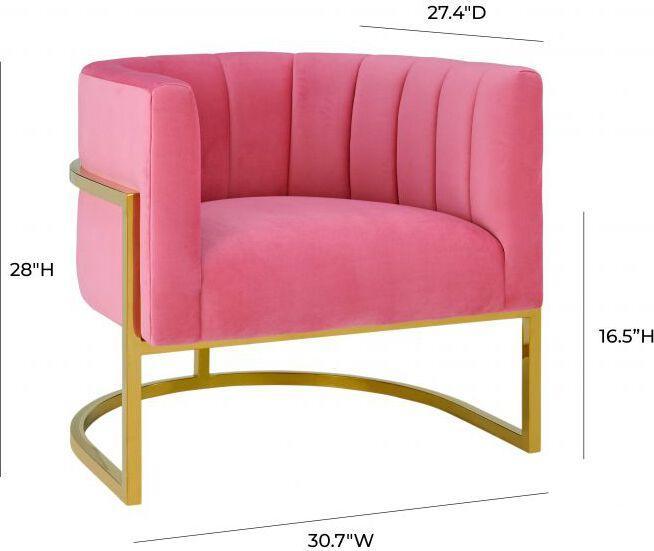 Tov Furniture Accent Chairs - Magnolia Rose Pink Velvet Chair
