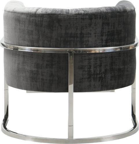 Tov Furniture Accent Chairs - Magnolia Slub Grey Chair With Silver Base