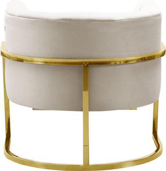 Tov Furniture Accent Chairs - Magnolia Spotted Cream Chair with Gold