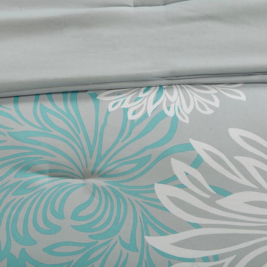 Olliix.com Comforters & Blankets - Maible Modern Complete Comforter and Cotton Sheet Set Aqua Full