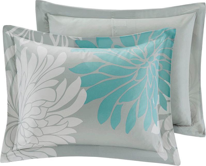 Olliix.com Comforters & Blankets - Maible Modern Complete Comforter and Cotton Sheet Set Aqua Full