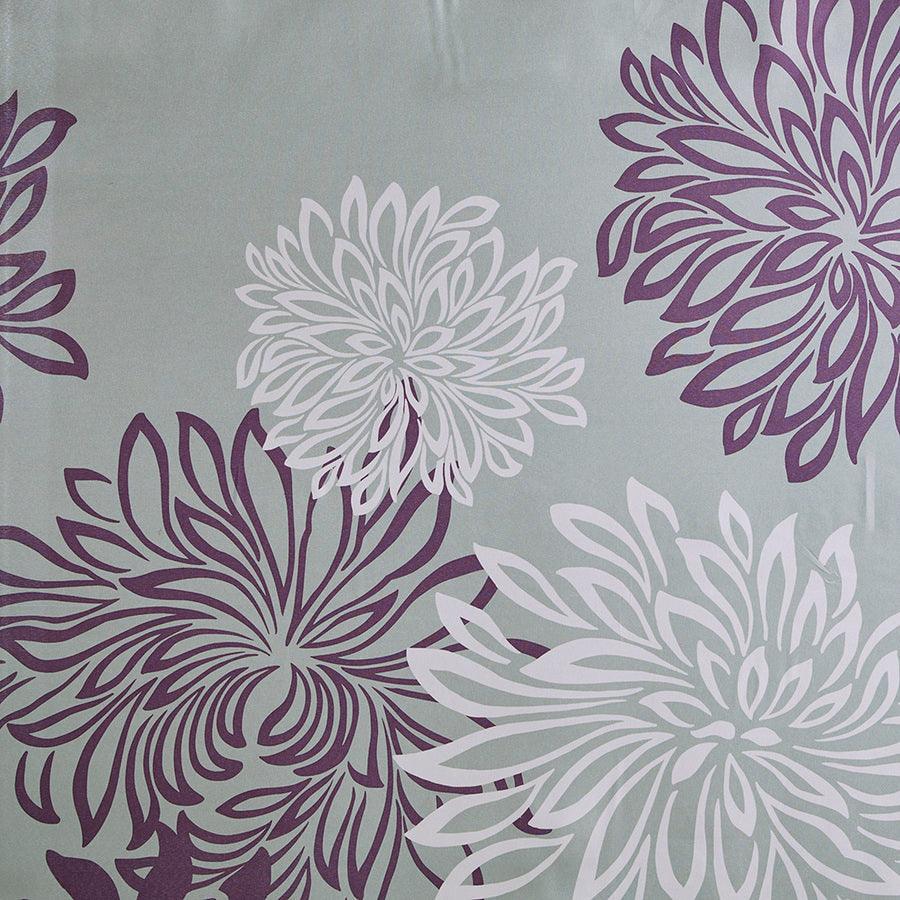 Olliix.com Shower Curtains - Maible Printed Floral Shower Curtain Purple