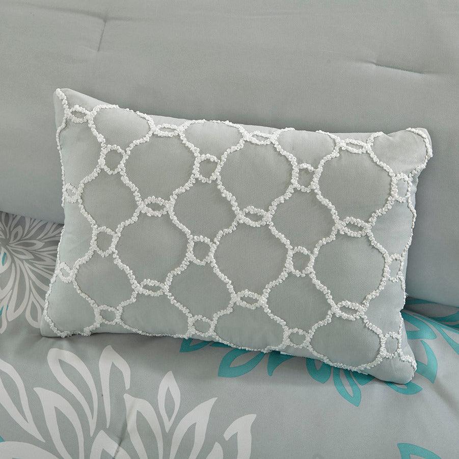 Olliix.com Comforters & Blankets - Maible Transitional Complete Comforter and Cotton Sheet Set Aqua Cal King
