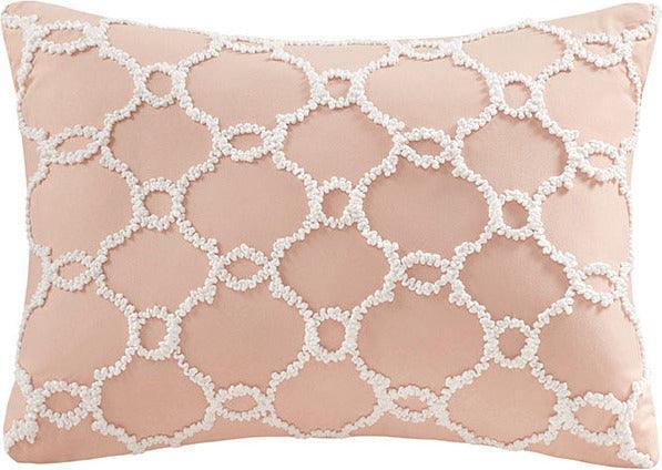 Olliix.com Comforters & Blankets - Maible Transitional Complete Comforter and Cotton Sheet Set Blush | Gray Cal King