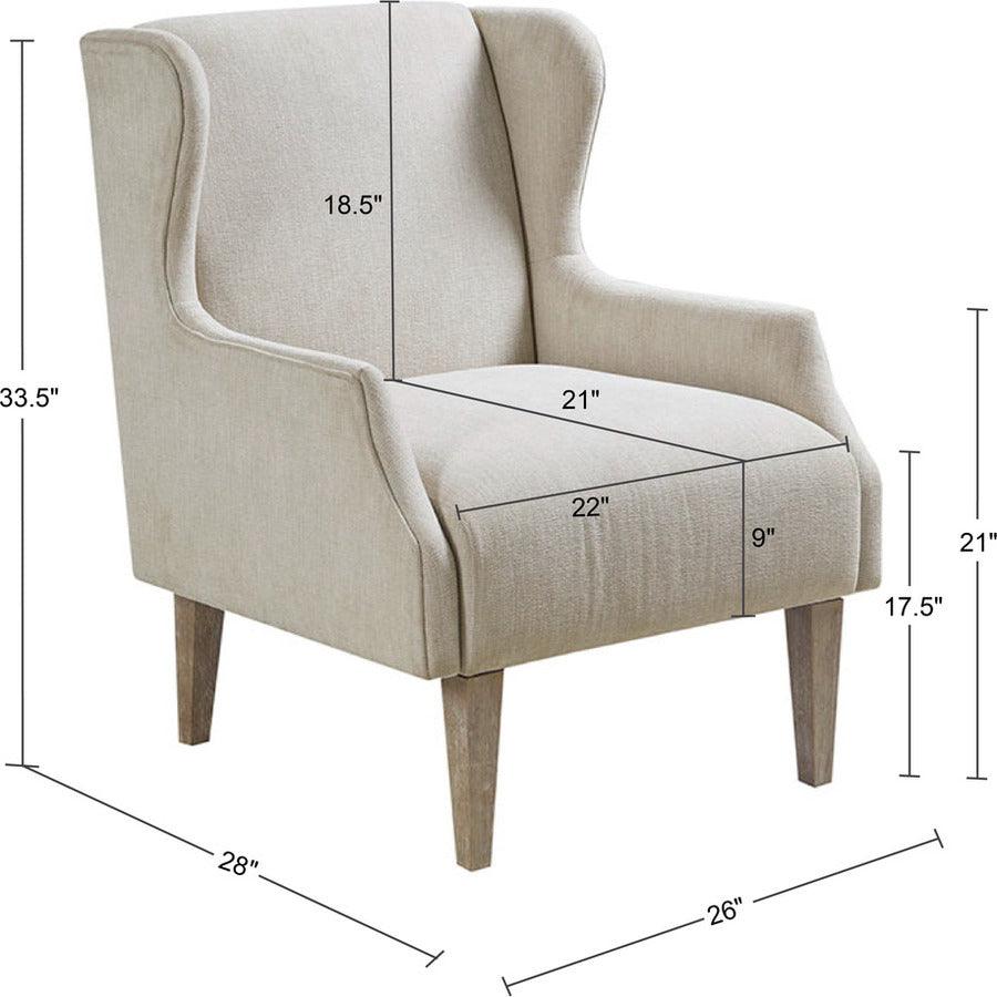 Olliix.com Accent Chairs - Malcom Wing Back Accent Chair Brown