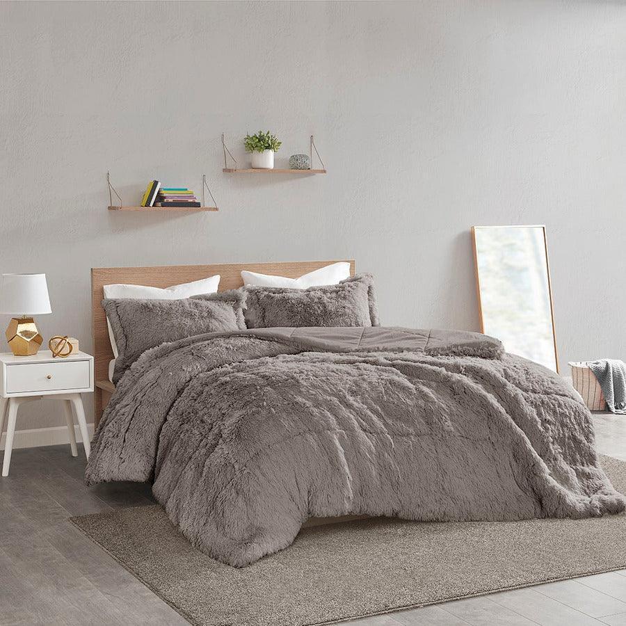 Olliix.com Comforters & Blankets - Malea Full/Queen Comforter (Set) Gray