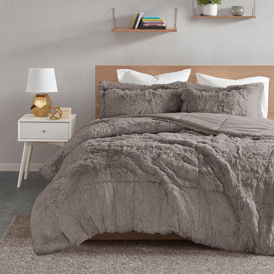 Olliix.com Comforters & Blankets - Malea Full/Queen Comforter (Set) Gray