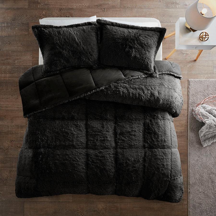 Olliix.com Comforters & Blankets - Malea King/Cal King Comforter (Set) Black