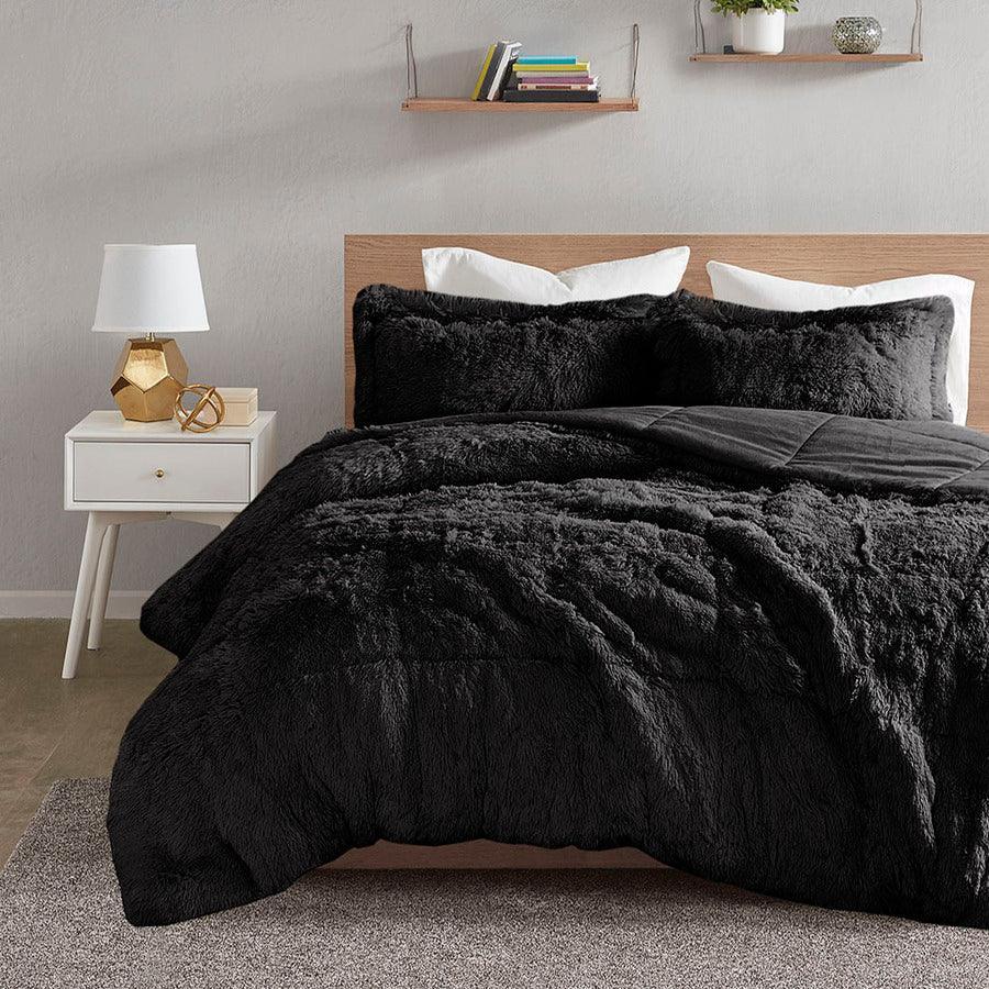 Olliix.com Comforters & Blankets - Malea King/Cal King Comforter (Set) Black