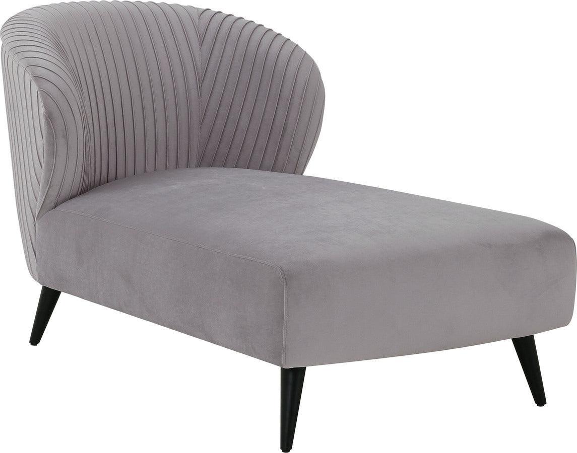 Tov Furniture Sleepers & Futons - Maliah Pleated Grey Velvet Settee Gray