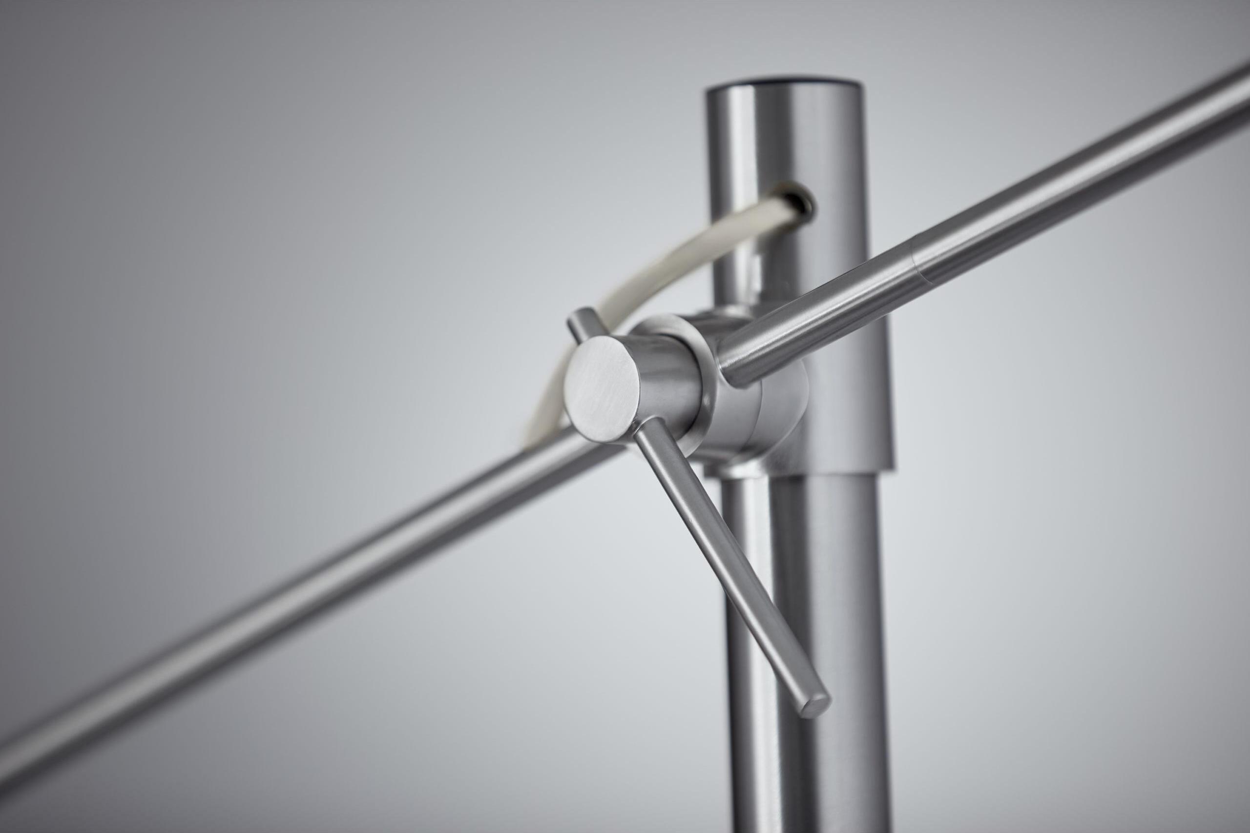 Adesso Floor Lamps - Manhattan Two-Arm Arc Lamp Brushed Steel