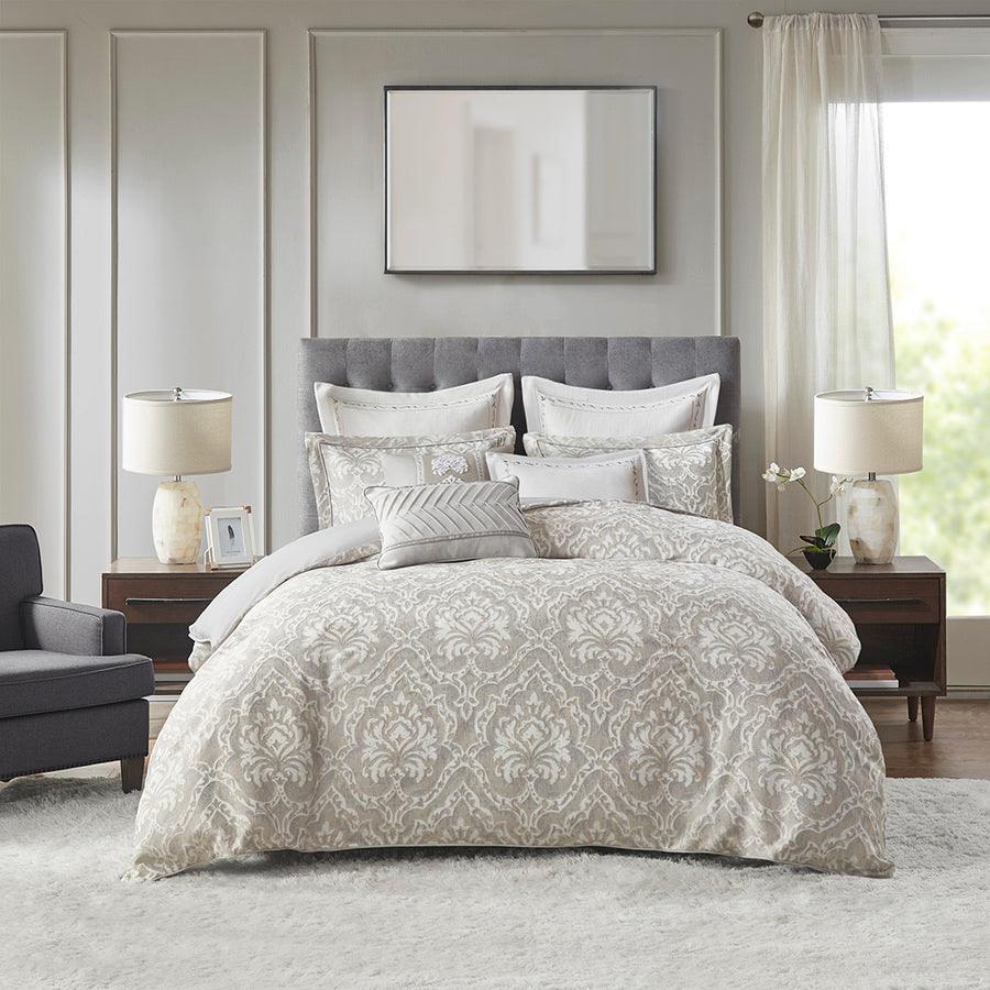 Olliix.com Comforters & Blankets - Manor Lodge/Cabin Comforter Set Gray Queen