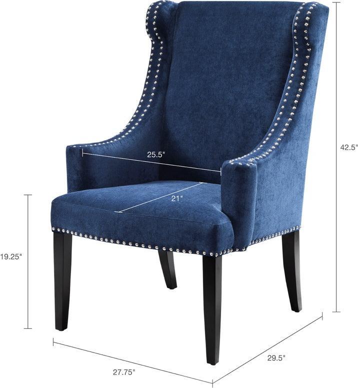 Olliix.com Accent Chairs - Marcel High Back Wing Chair Blue