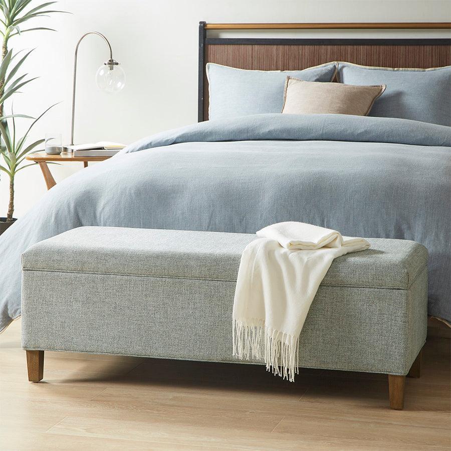 Olliix.com Benches - Marcie 48" Upholstered Storage Bench Blue