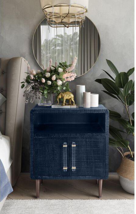 Tov Furniture Side & End Tables - Marco Lacquer Indigo Side Table