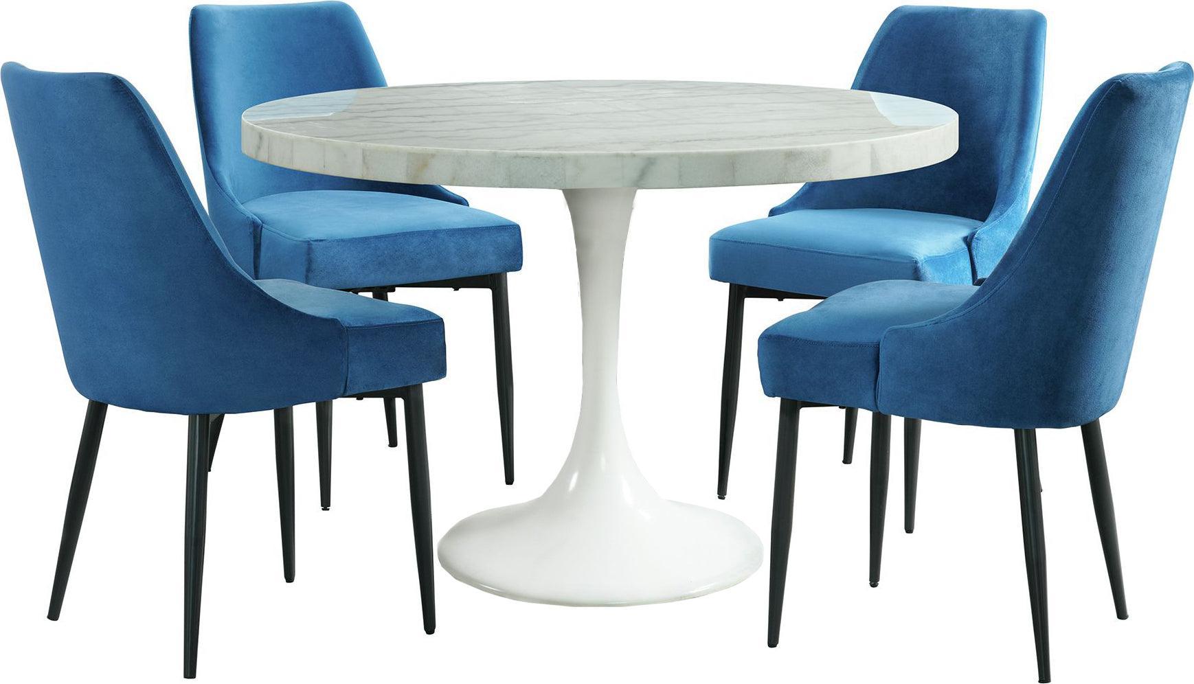 Elements Dining Sets - Mardelle 5PC Dining Set-Table & Four Blue Side Chairs