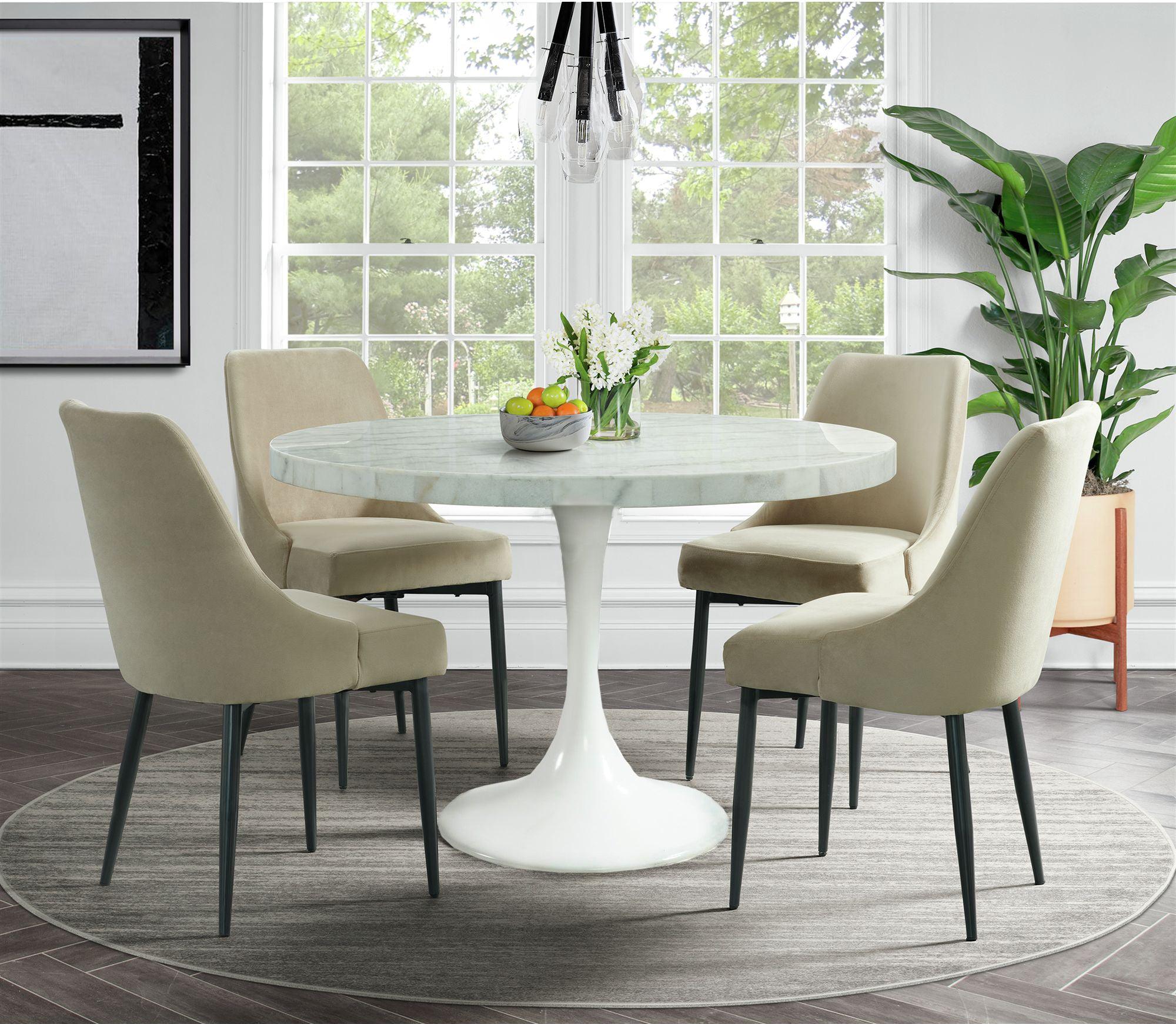 Elements Dining Sets - Mardelle 5PC Dining Set-Table & Four Cream Side Chairs