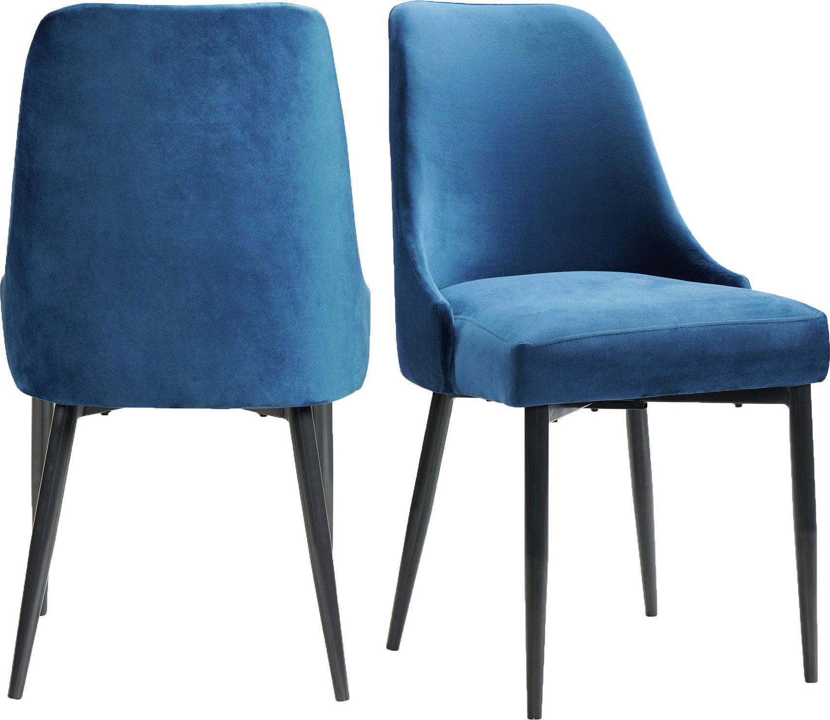 Elements Dining Chairs - Mardelle Dining Side Chair Set in Blue (Set of 2)