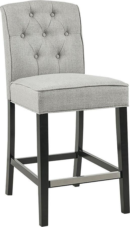 Olliix.com Barstools - Marian Tufted Counter Stool Light Grey