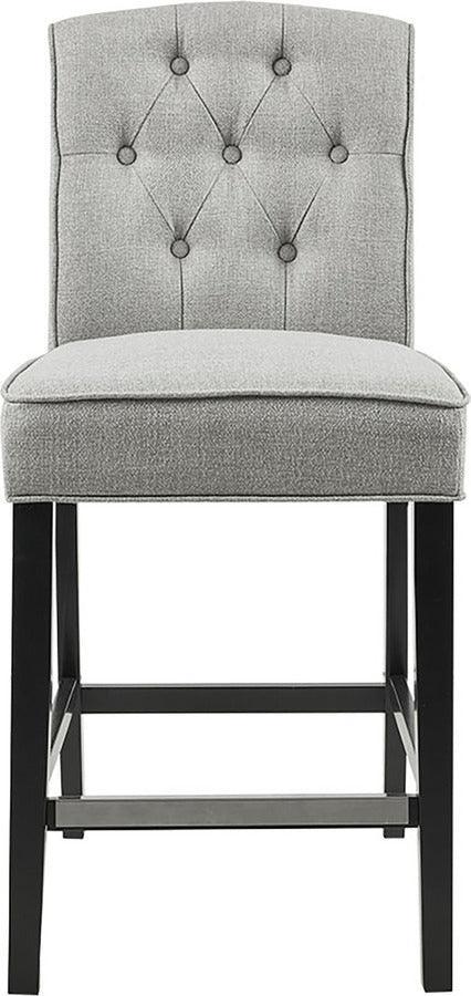 Olliix.com Barstools - Marian Tufted Counter Stool Light Grey