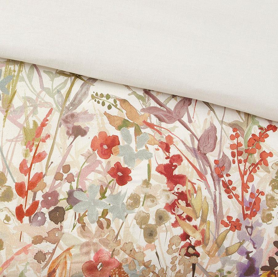 Olliix.com Comforters & Blankets - Mariana Queen 7 Piece Cotton Printed Comforter Set Multicolor