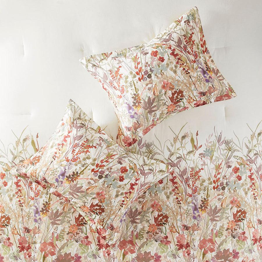 Olliix.com Comforters & Blankets - Mariana Queen 7 Piece Cotton Printed Comforter Set Multicolor