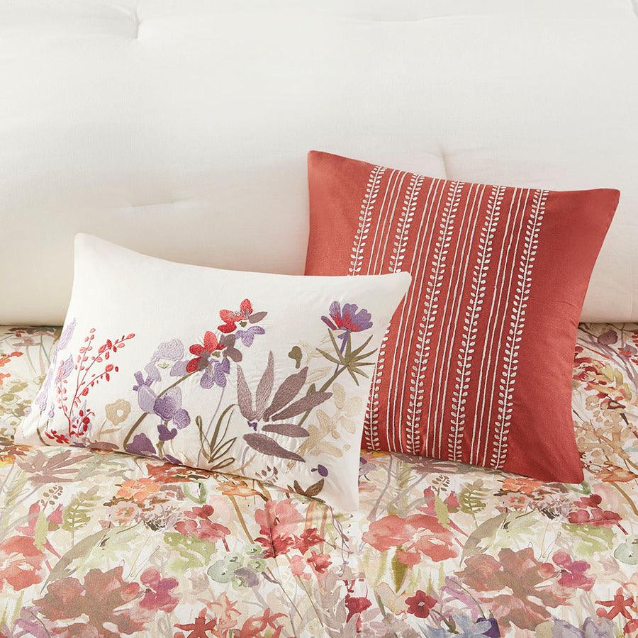 Olliix.com Comforters & Blankets - Mariana Transitional 7 Piece Cotton Printed Comforter Set Multi Cal King