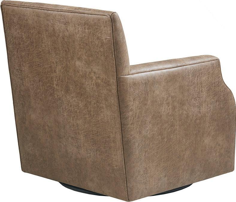 Olliix.com Accent Chairs - Marion Faux Leather Swivel Chair Brown