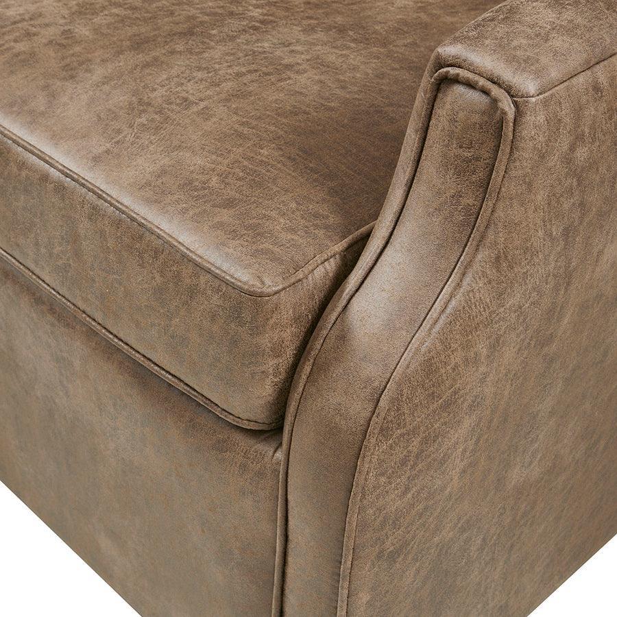Olliix.com Accent Chairs - Marion Faux Leather Swivel Chair Brown
