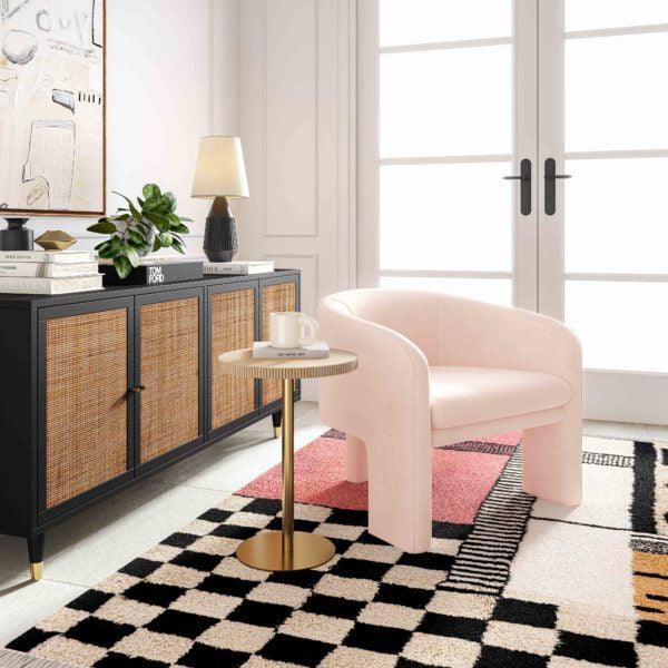 Tov Furniture Accent Chairs - Marla Peche Velvet Accent Chair