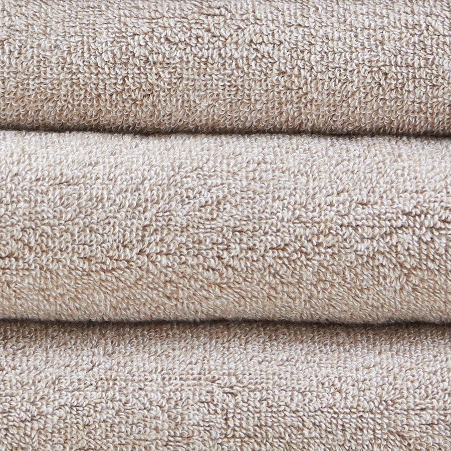 Olliix.com Bath Towels - Marle 100% Cotton Dobby Yarn Dyed 6 Piece Towel Set Natural