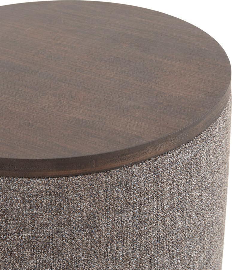 Olliix.com Ottomans & Stools - Marta Storage Round Ottoman Walnut
