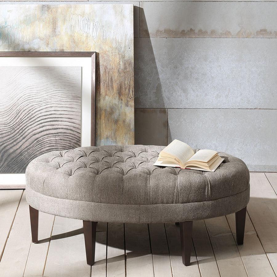 Olliix.com Ottomans & Stools - Martin Contemporary Surfboard Tufted Ottoman 48W x 27.5D x 18H Brown Multicolor