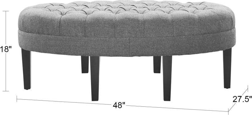 Olliix.com Ottomans & Stools - Martin Contemporary Surfboard Tufted Ottoman 48W x 27.5D x 18H Brown Multicolor