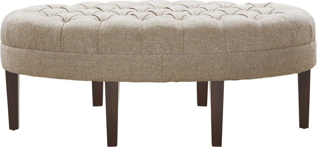 Olliix.com Ottomans & Stools - Martin Modern Surfboard Tufted Ottoman 48W x 27.5D x 18H Linen
